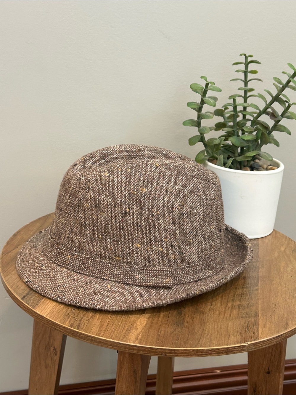 Vintage Totes XL Tweed Fedora Hat Made in USA Wool Blend